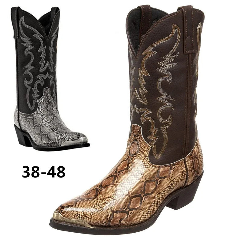Botas Vaqueras "Serpiente Brava" – Cowboy Western de Media Caña