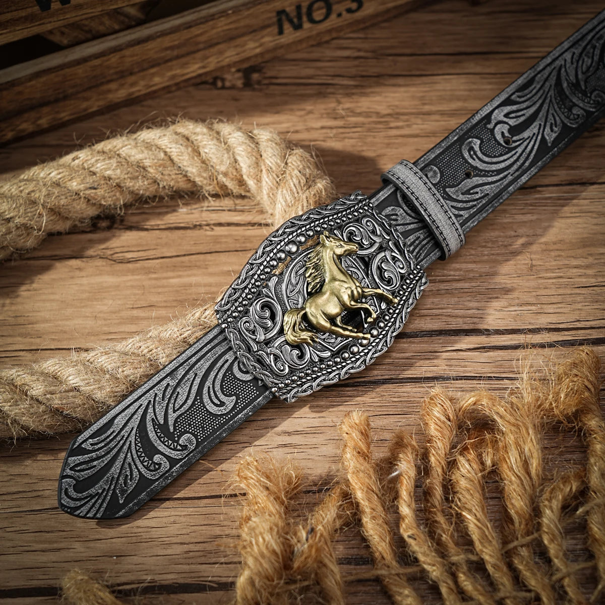 Cinturón Vaquero Retro de Cuero con Hebilla Metálica | Estilo Cowboy Western