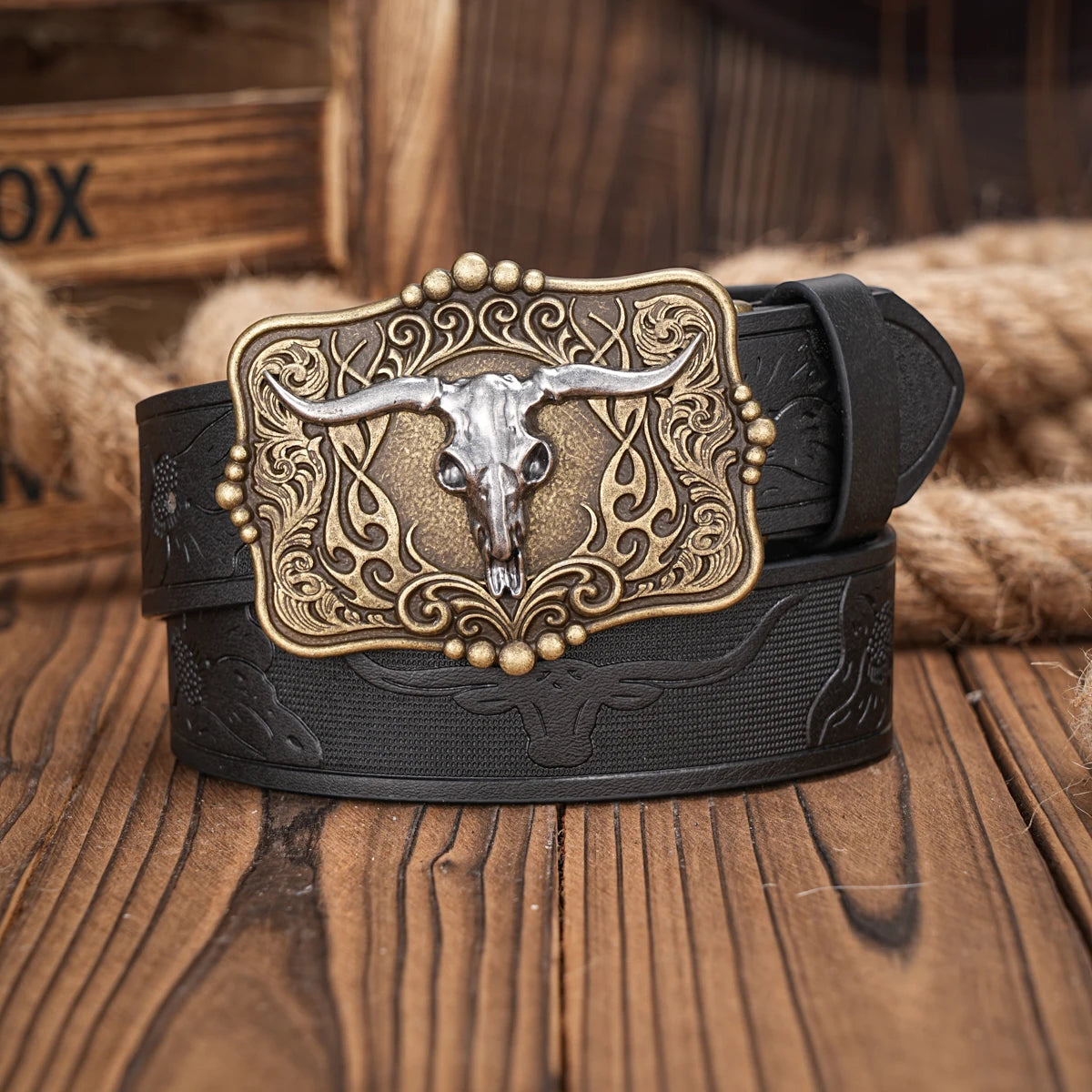 Cinturón Ranchero Clásico con Hebilla Metálica | Estilo Western Vintage