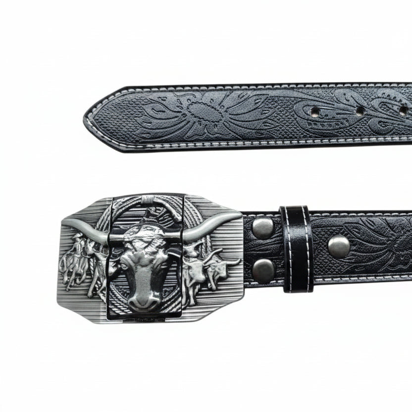 Cinturón Western Punk Rock con Hebilla Decorativa