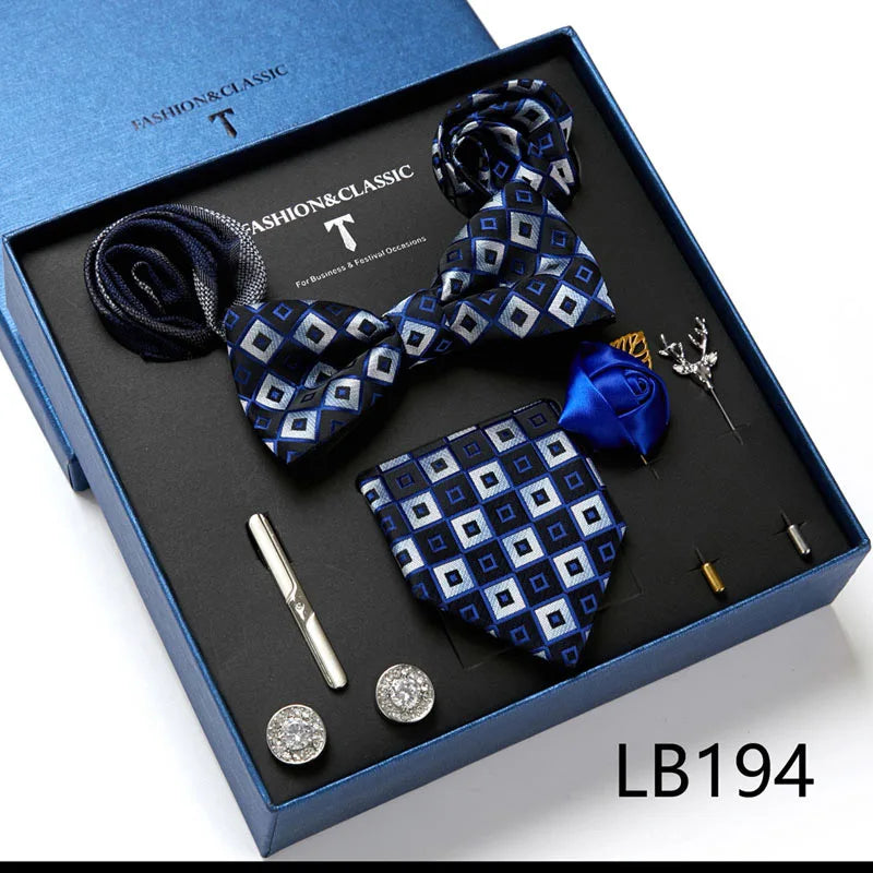 Set de Corbata Floral de Lujo para Caballero – 4 Piezas