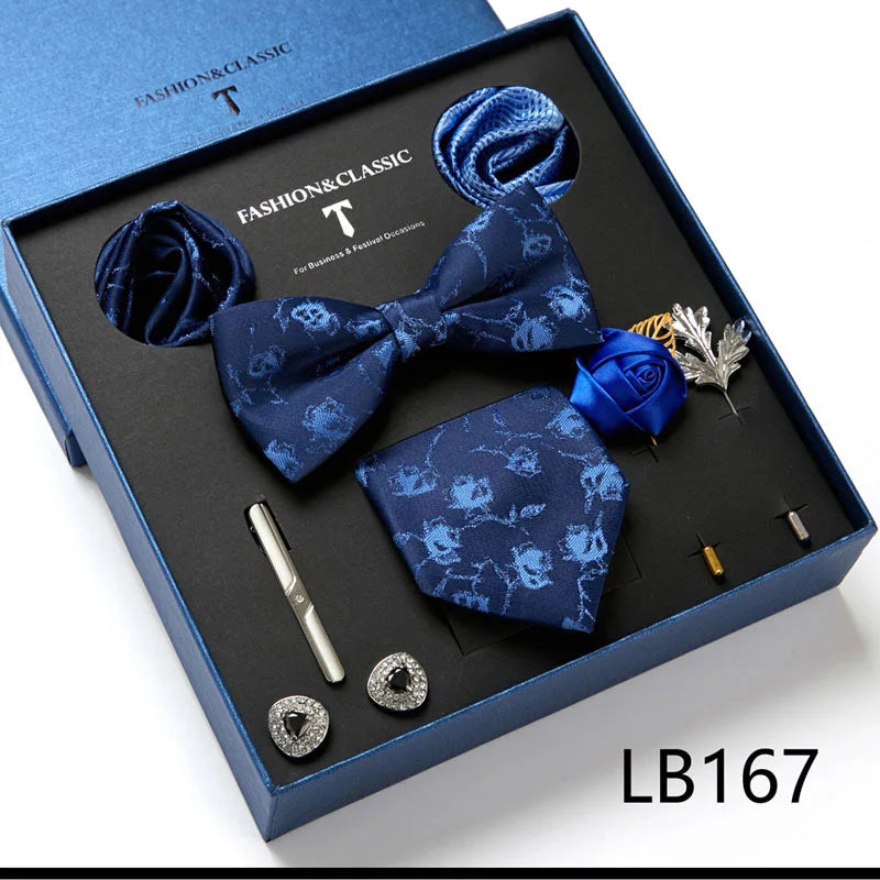 Set de Corbata Floral de Lujo para Caballero – 4 Piezas