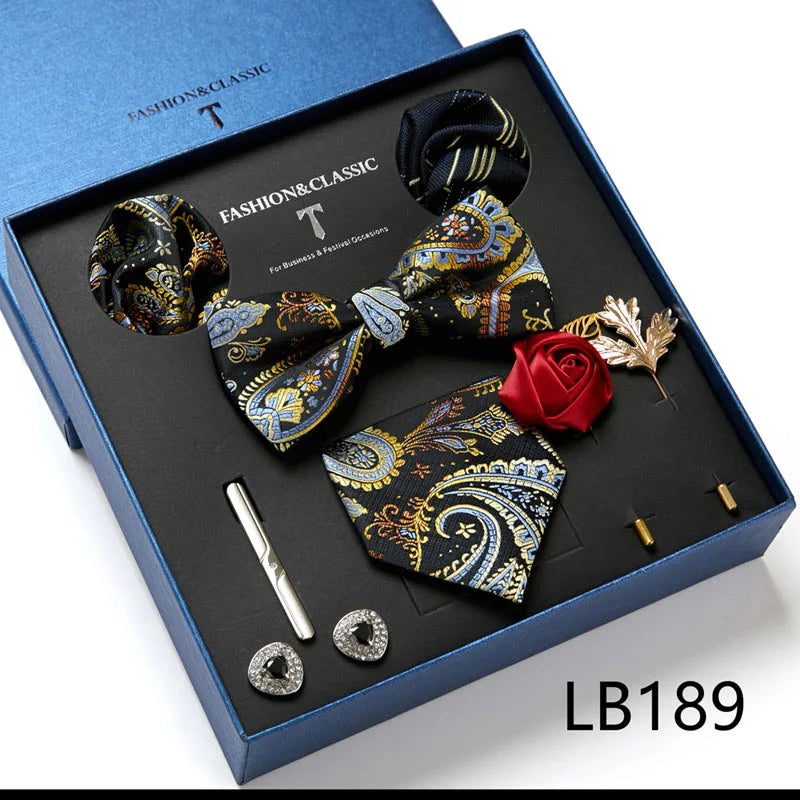 Set de Corbata Floral de Lujo para Caballero – 4 Piezas