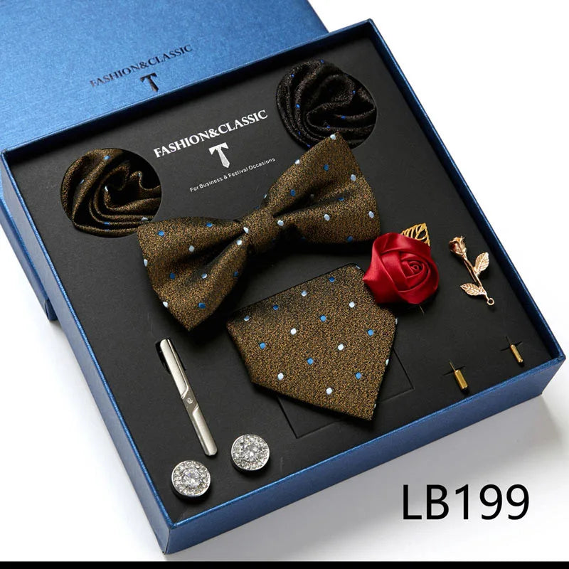 Set de Corbata Floral de Lujo para Caballero – 4 Piezas