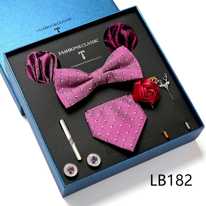 Set de Corbata Floral de Lujo para Caballero – 4 Piezas