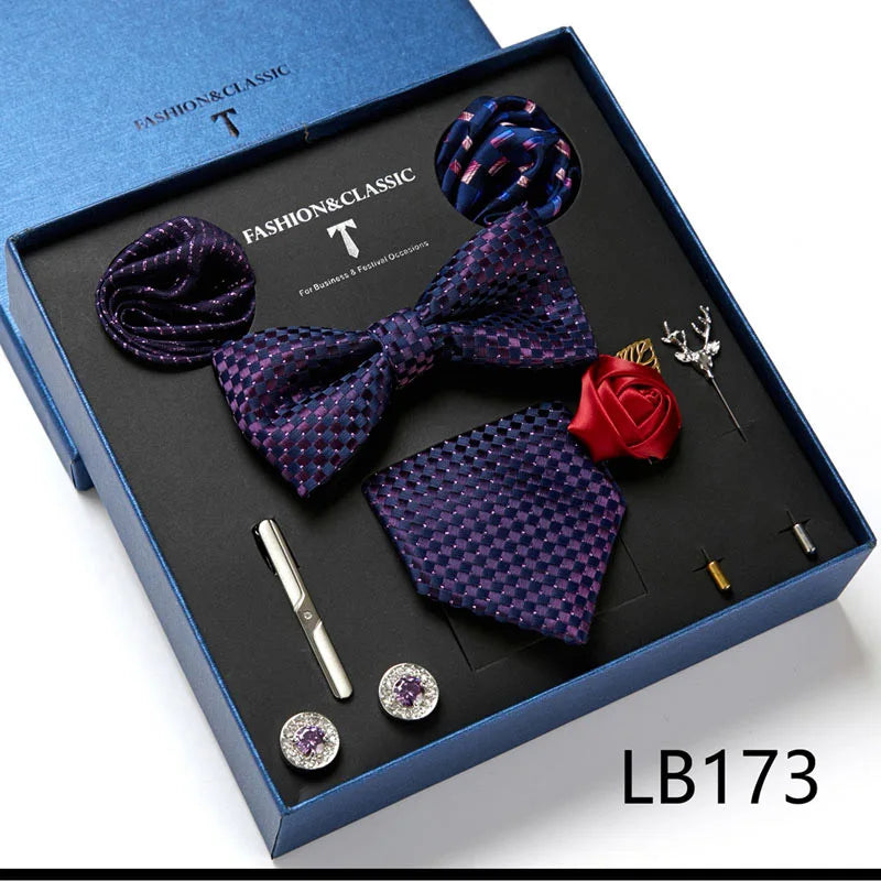 Set de Corbata Floral de Lujo para Caballero – 4 Piezas