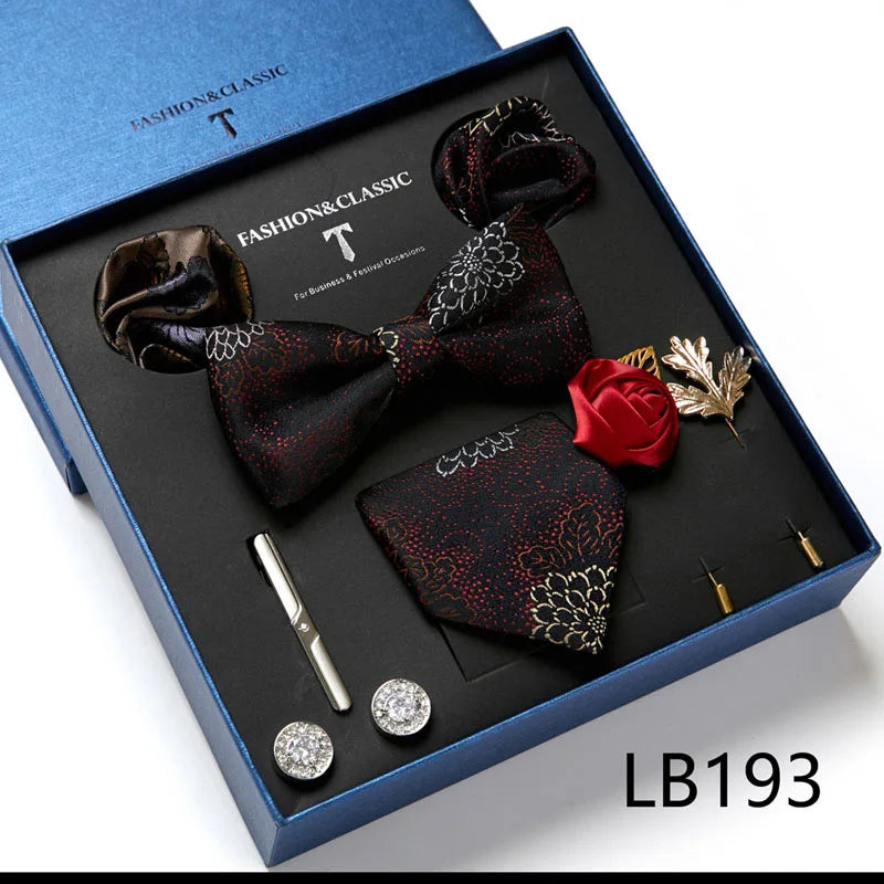 Set de Corbata Floral de Lujo para Caballero – 4 Piezas