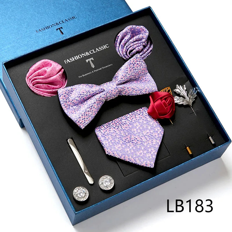 Set de Corbata Floral de Lujo para Caballero – 4 Piezas