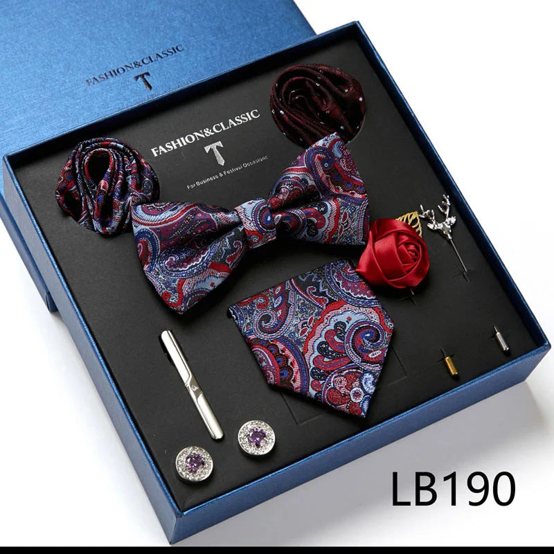 Set de Corbata Floral de Lujo para Caballero – 4 Piezas