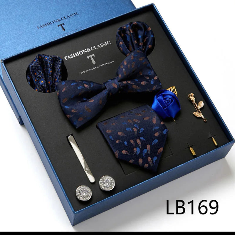 Set de Corbata Floral de Lujo para Caballero – 4 Piezas
