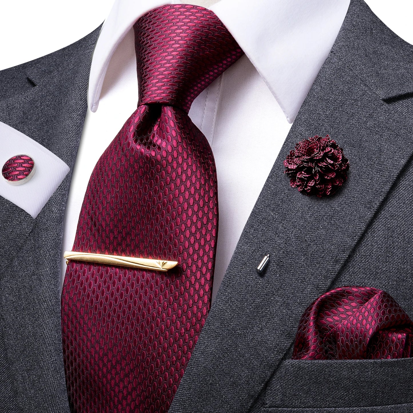 Set de Corbata "Oro del Imperio" Paisley para Caballero – 6 Piezas