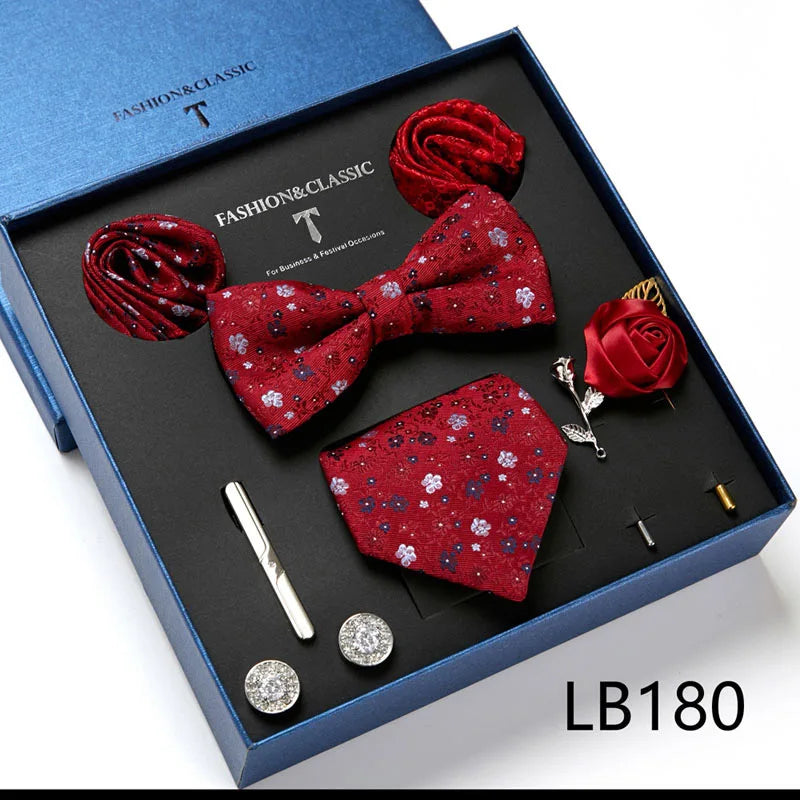Set de Corbata Floral de Lujo para Caballero – 4 Piezas