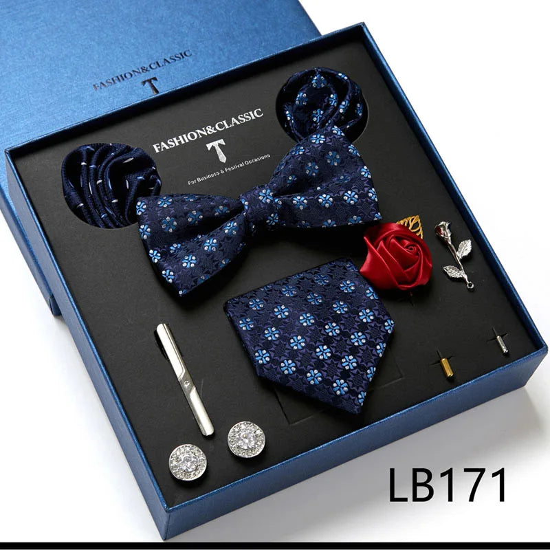 Set de Corbata Floral de Lujo para Caballero – 4 Piezas
