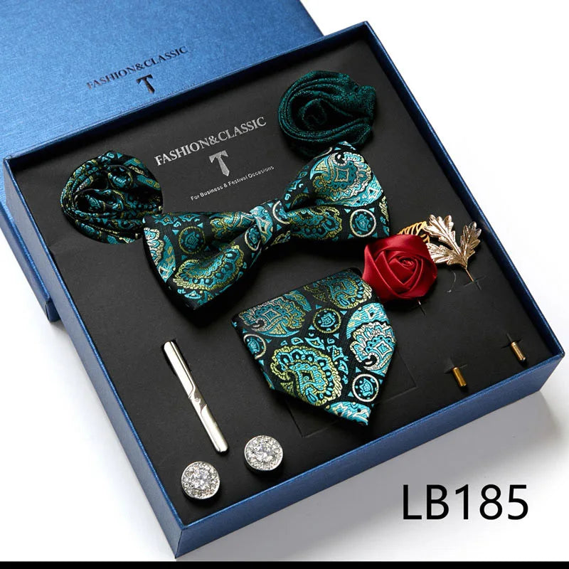 Set de Corbata Floral de Lujo para Caballero – 4 Piezas