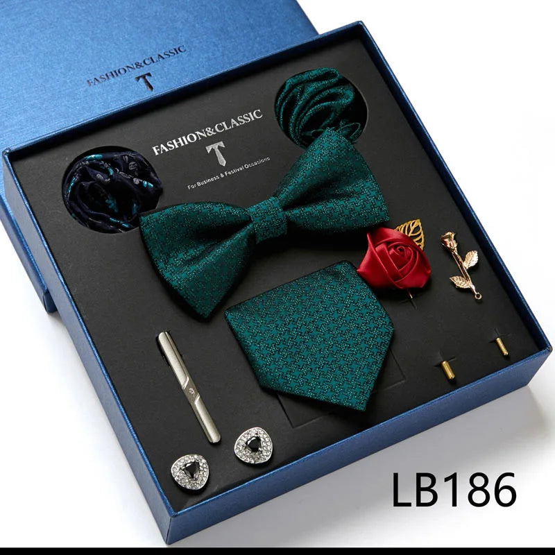 Set de Corbata Floral de Lujo para Caballero – 4 Piezas