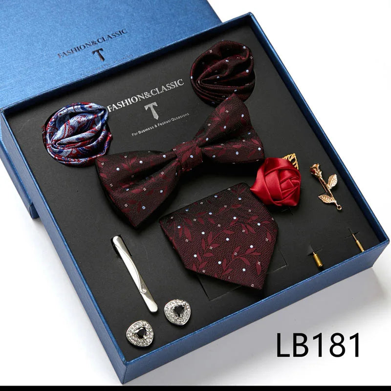 Set de Corbata Floral de Lujo para Caballero – 4 Piezas