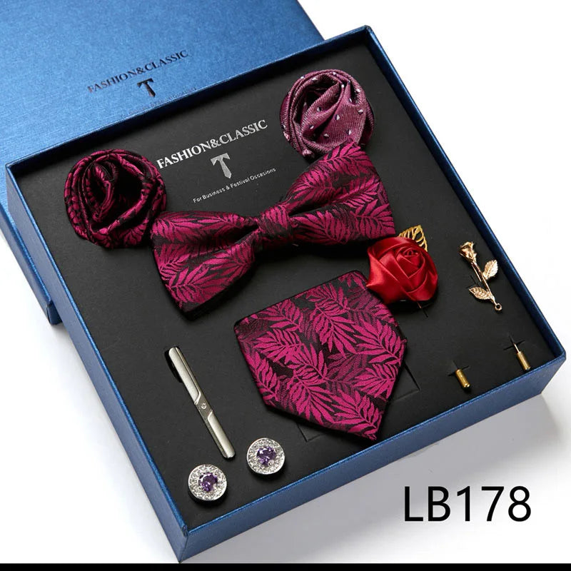 Set de Corbata Floral de Lujo para Caballero – 4 Piezas