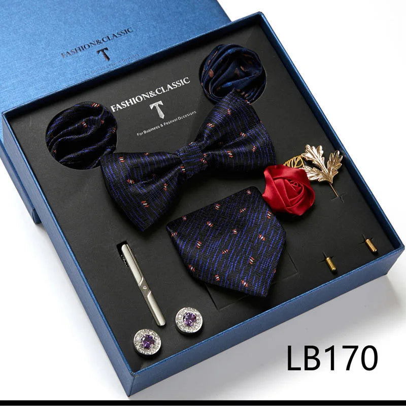 Set de Corbata Floral de Lujo para Caballero – 4 Piezas