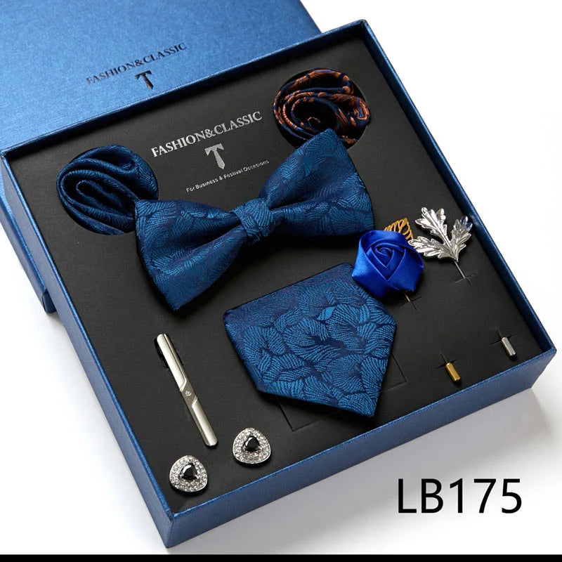 Set de Corbata Floral de Lujo para Caballero – 4 Piezas