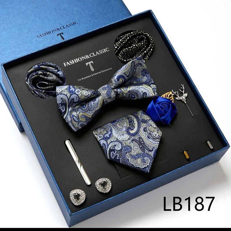 Set de Corbata Floral de Lujo para Caballero – 4 Piezas