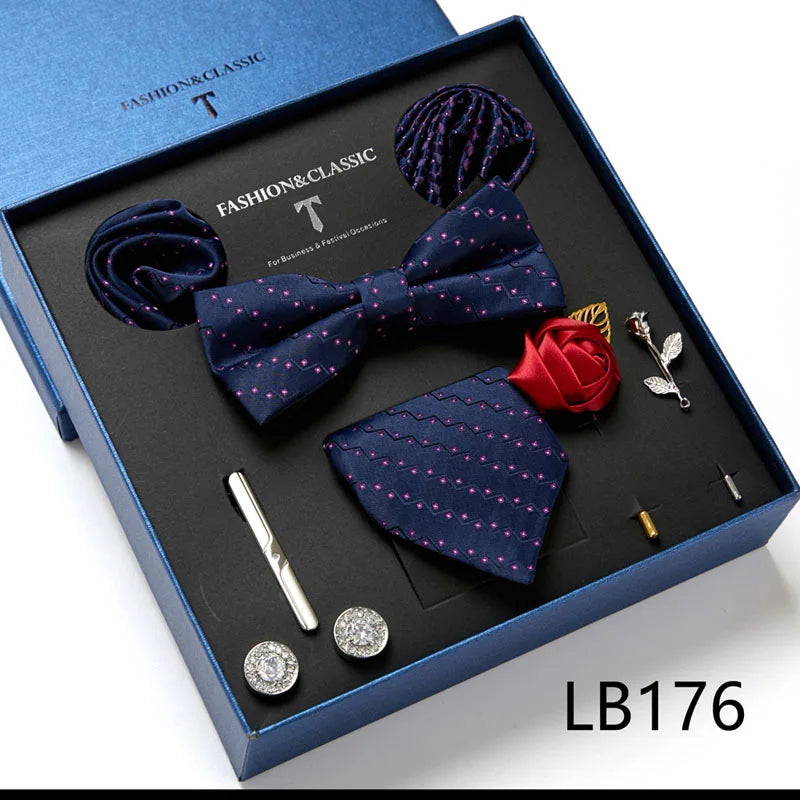 Set de Corbata Floral de Lujo para Caballero – 4 Piezas