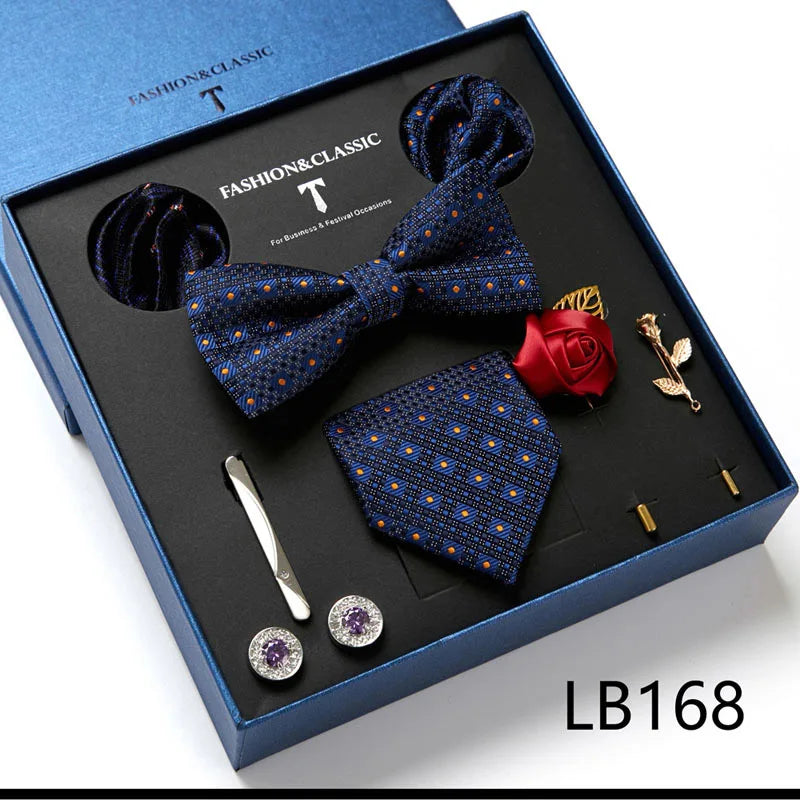 Set de Corbata Floral de Lujo para Caballero – 4 Piezas