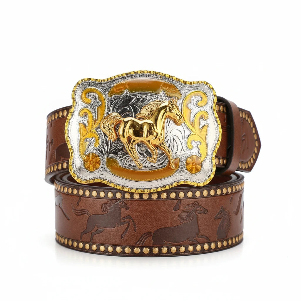 Cinturón Vaquero Heritage con Hebilla Clásica | Estilo Western Retro
