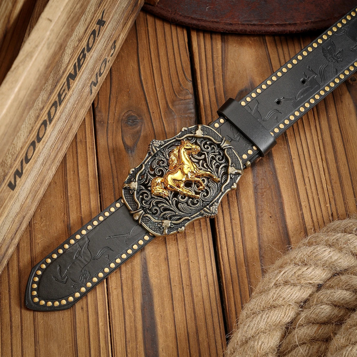 Cinturón Cowboy Frontier con Hebilla Vintage | Estilo Western de Carácter