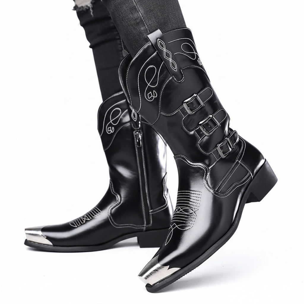 Botas Vaqueras "Senda Real" Western de Media Caña con Bordado
