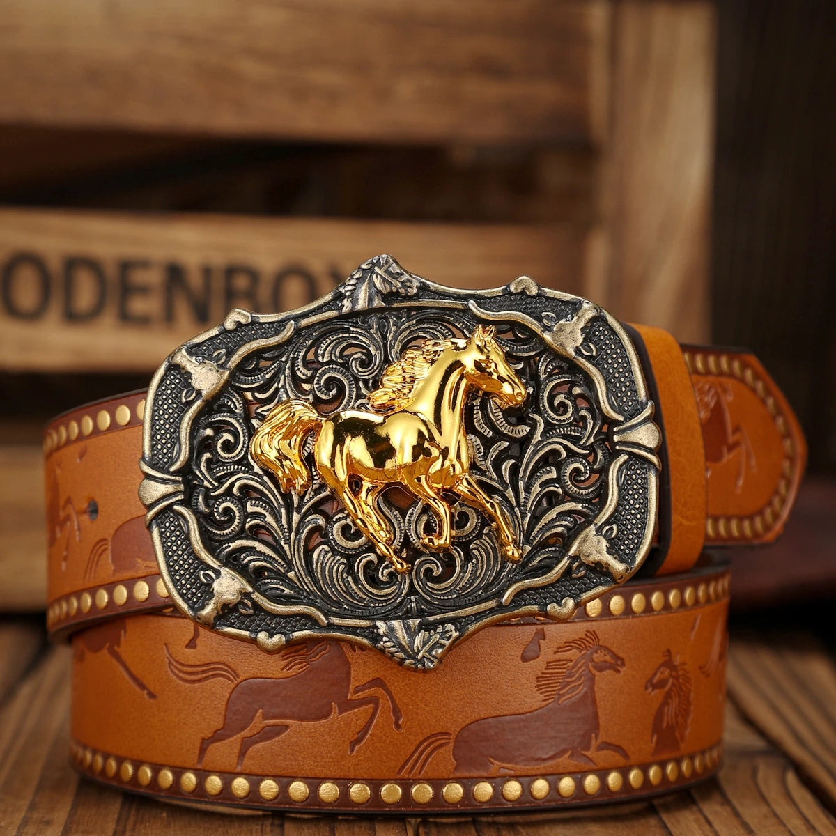 Cinturón Cowboy Frontier con Hebilla Vintage | Estilo Western de Carácter