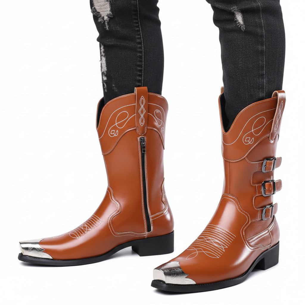 Botas Vaqueras "Senda Real" Western de Media Caña con Bordado