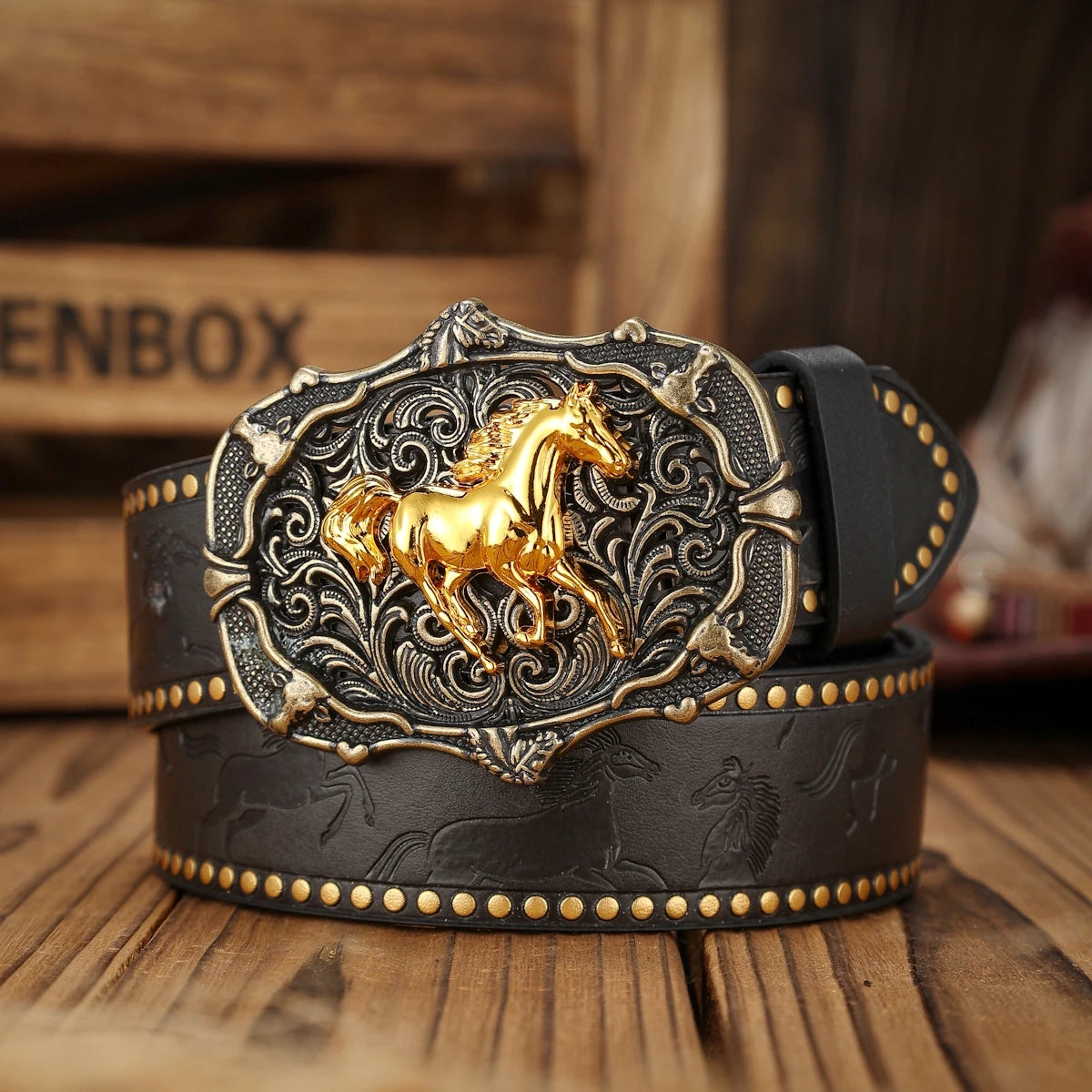 Cinturón Cowboy Frontier con Hebilla Vintage | Estilo Western de Carácter