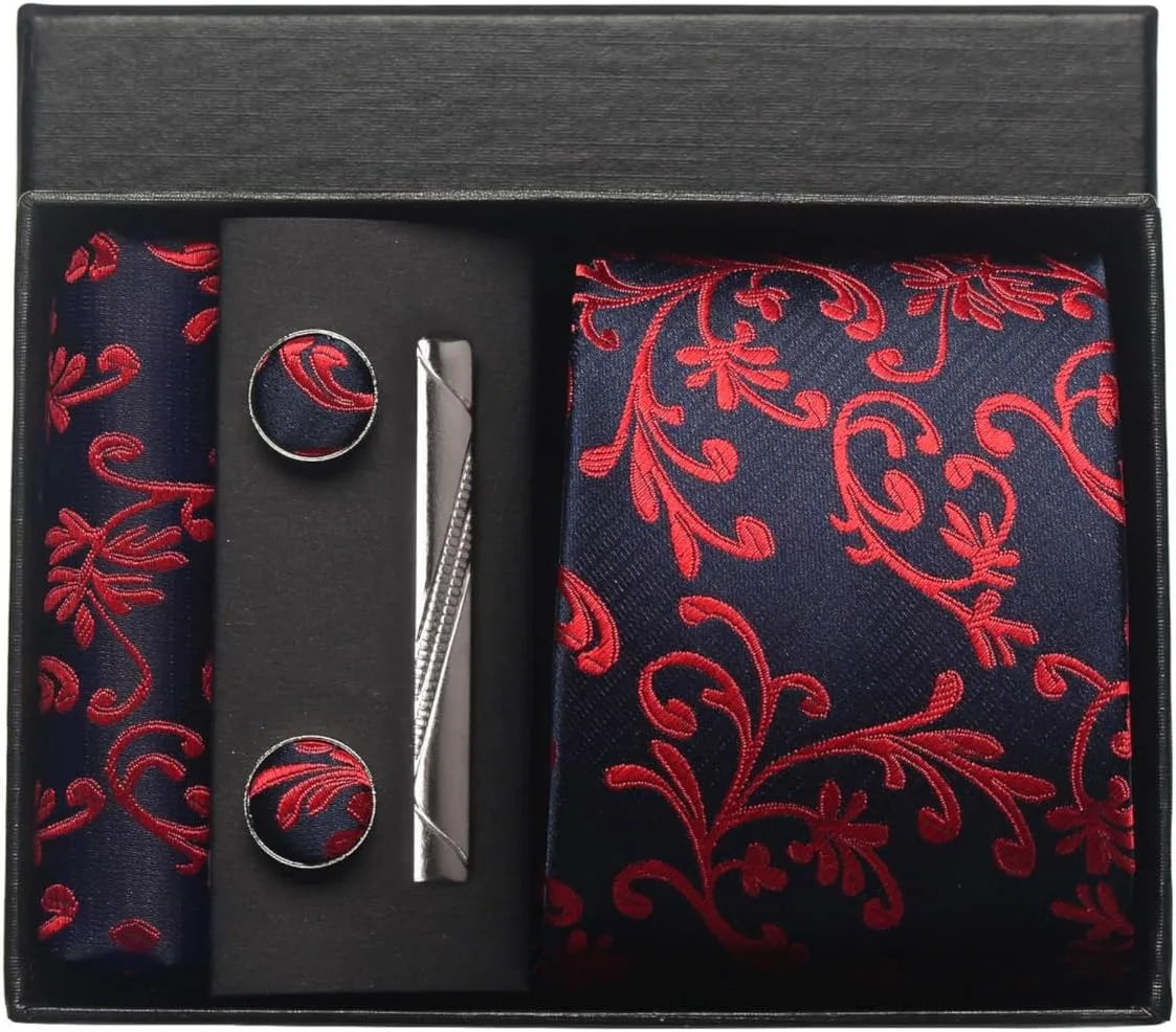Set de Corbata Nobleza Real Paisley de Seda para Caballero – 5 Piezas