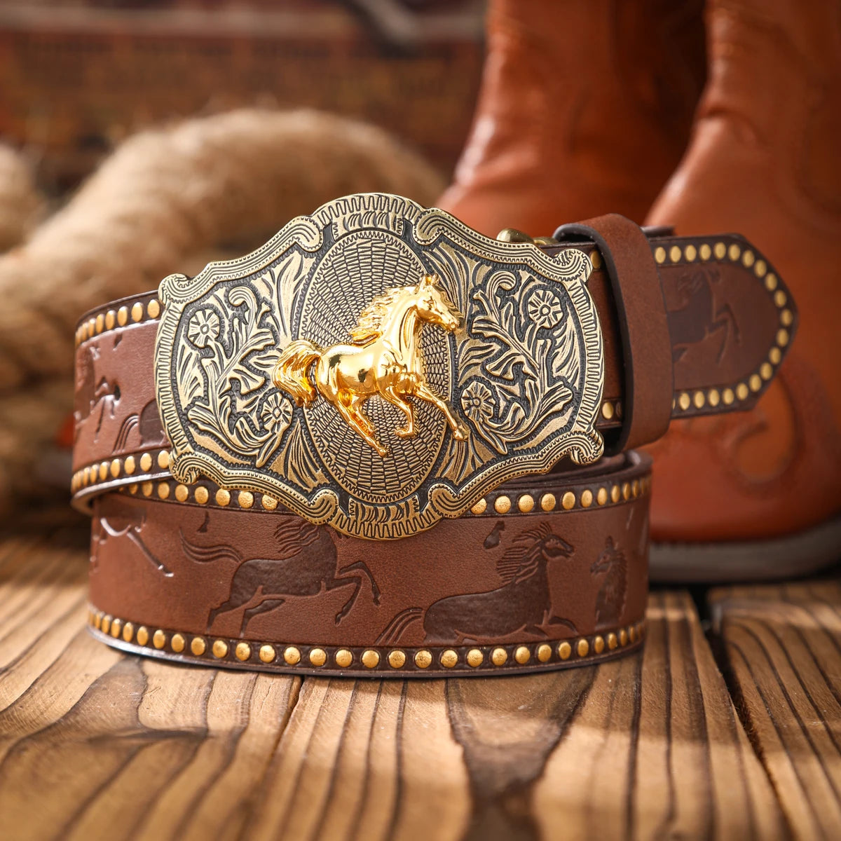 Cinturón Caballero Western Retro