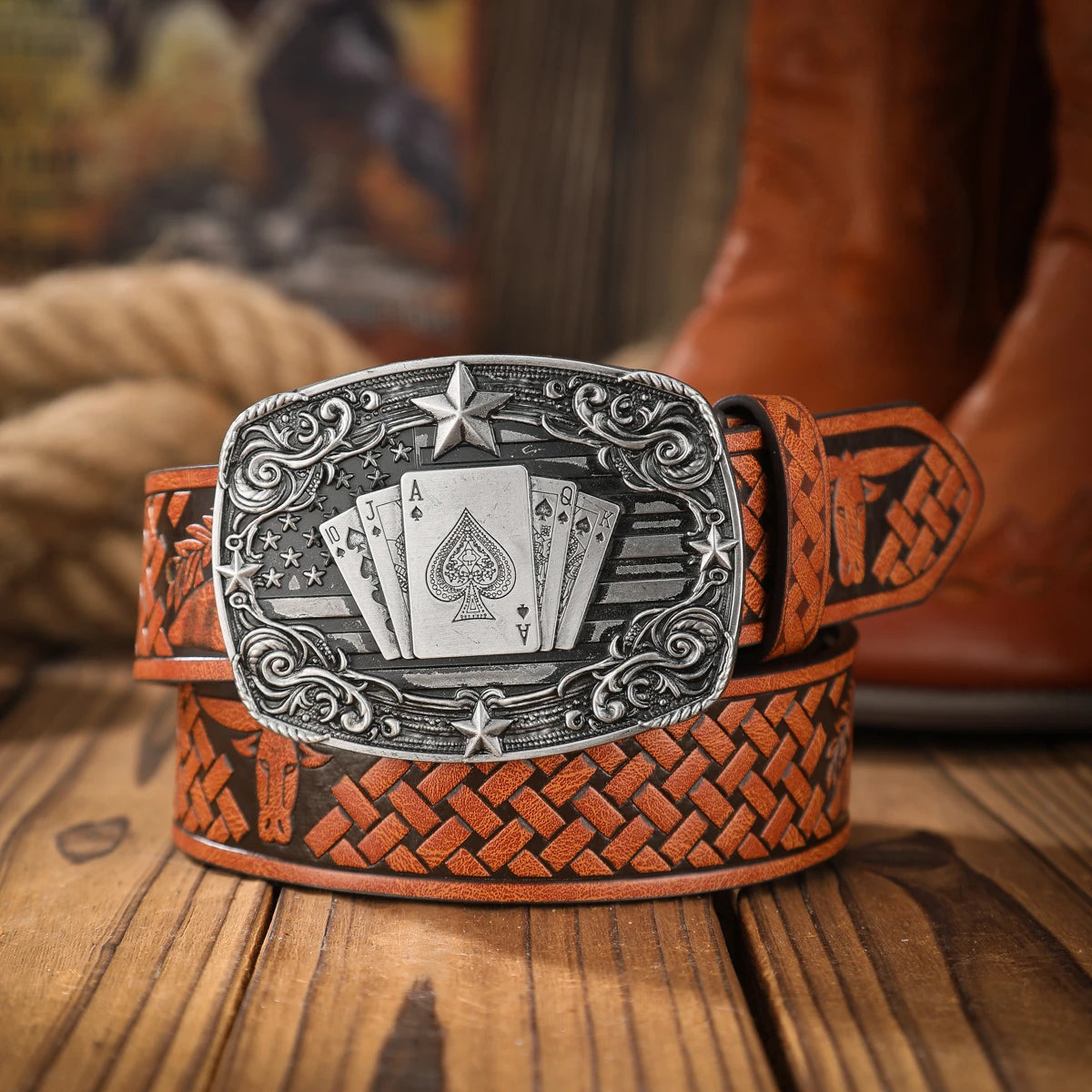 Cinturón Western Retro Denim