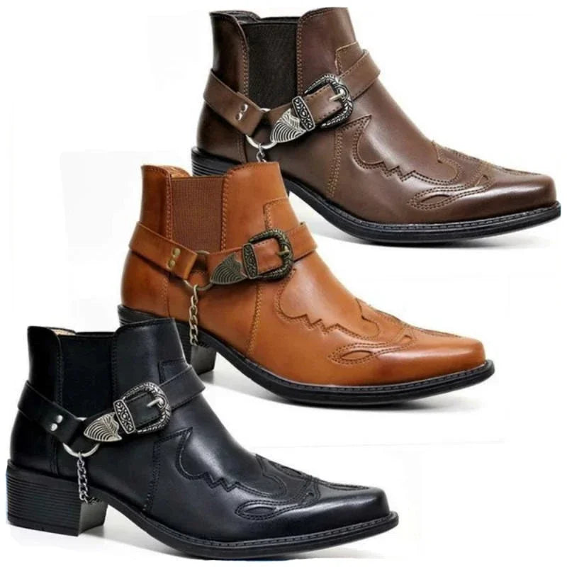 Botas Western de Tobillo con Punta Afilada