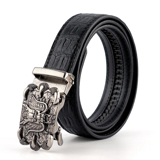 Cinturón Caballero Legendario – Hebilla Automática con Diseño Dragón