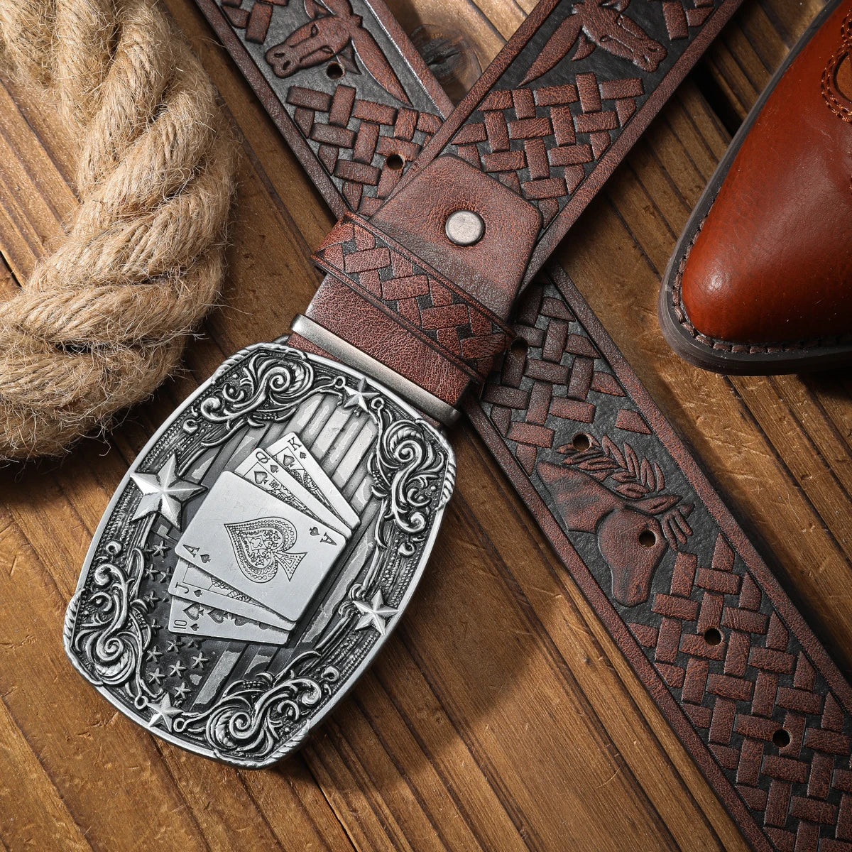 Cinturón Western Retro Denim