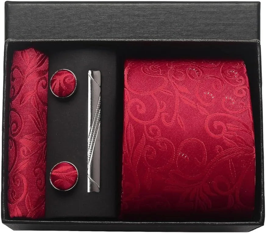 Set de Corbata Nobleza Real Paisley de Seda para Caballero – 5 Piezas