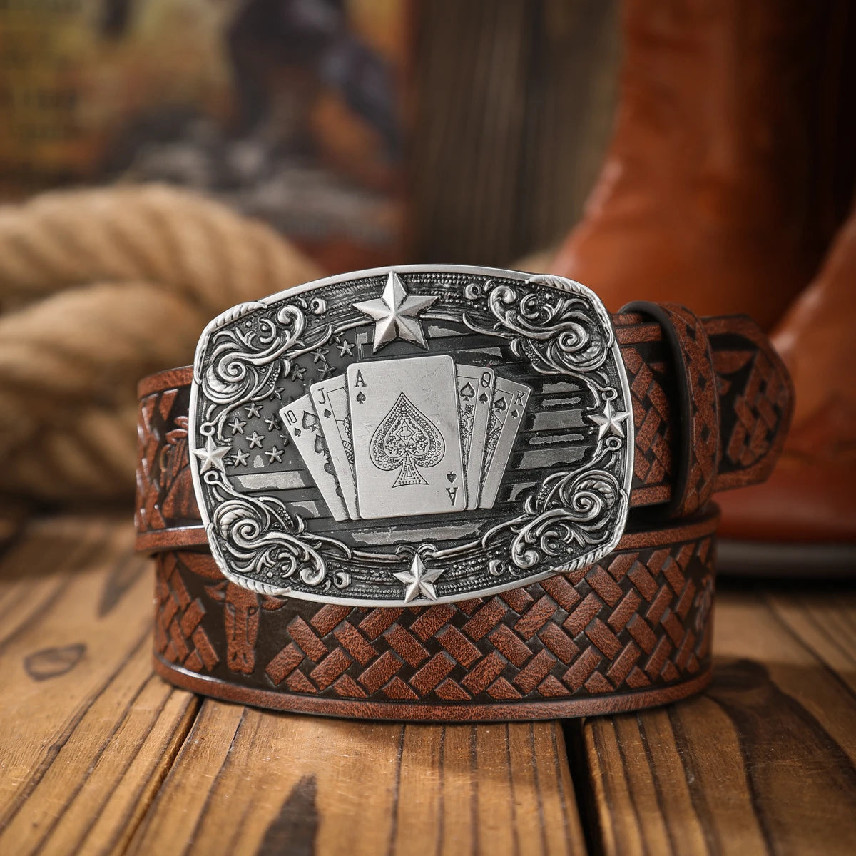 Cinturón Western Retro Denim