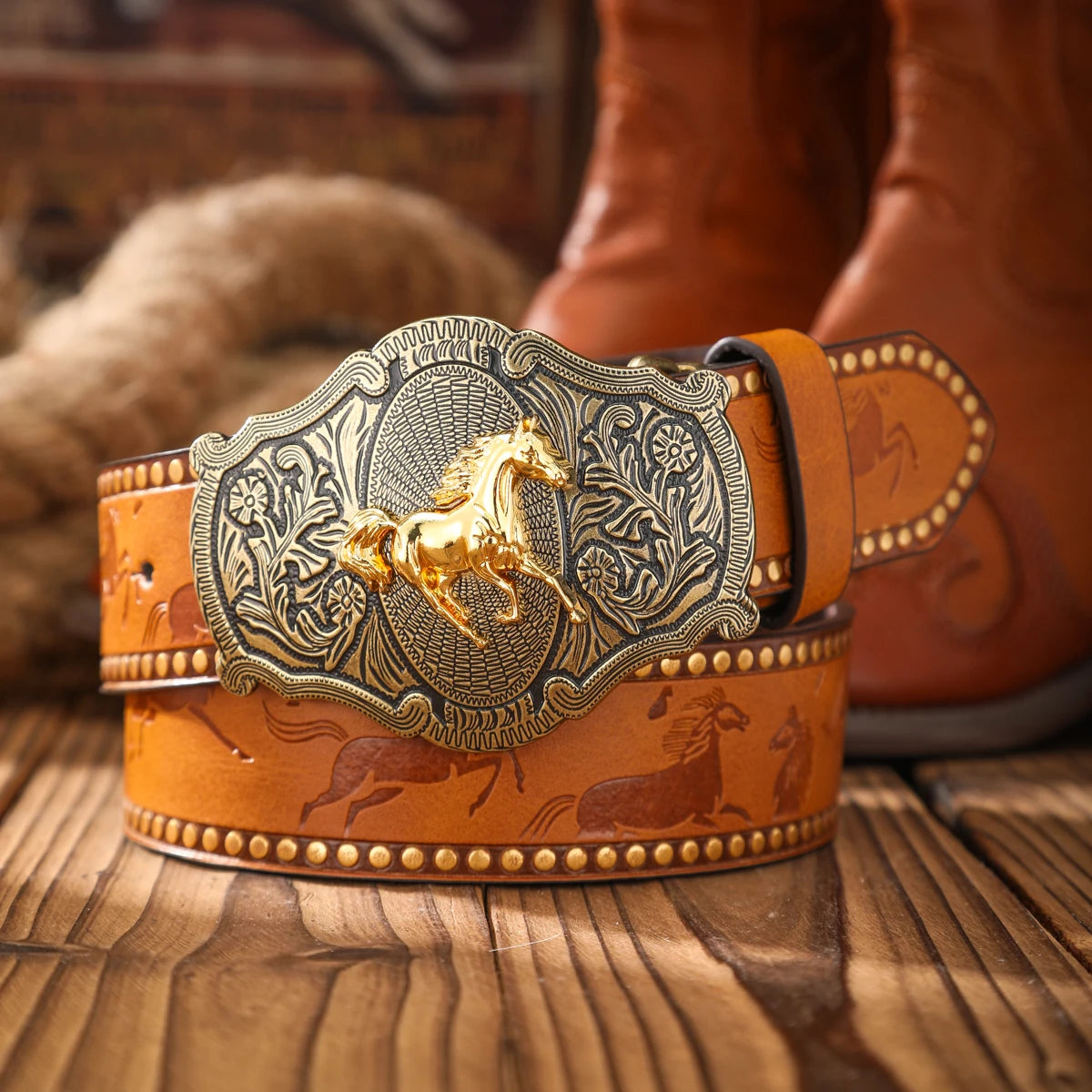 Cinturón Caballero Western Retro