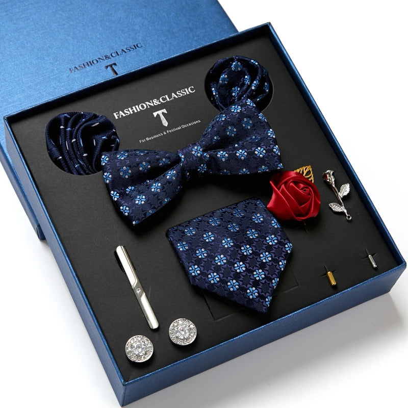 Set de Corbata Floral de Lujo para Caballero – 4 Piezas