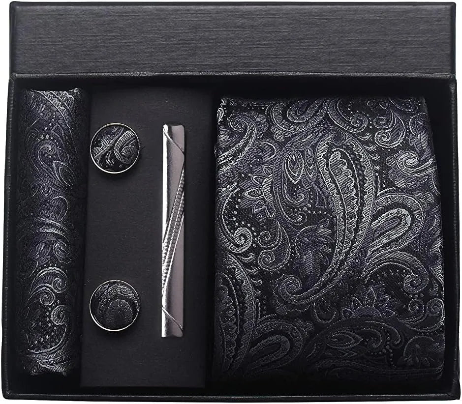 Set de Corbata Nobleza Real Paisley de Seda para Caballero – 5 Piezas