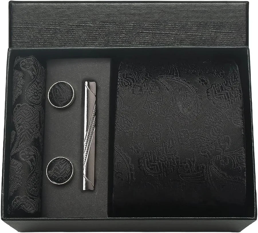 Set de Corbata Nobleza Real Paisley de Seda para Caballero – 5 Piezas