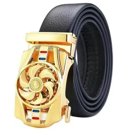 Cinturón Caballero Imperial – Hebilla Automática con Detalles Brillantes
