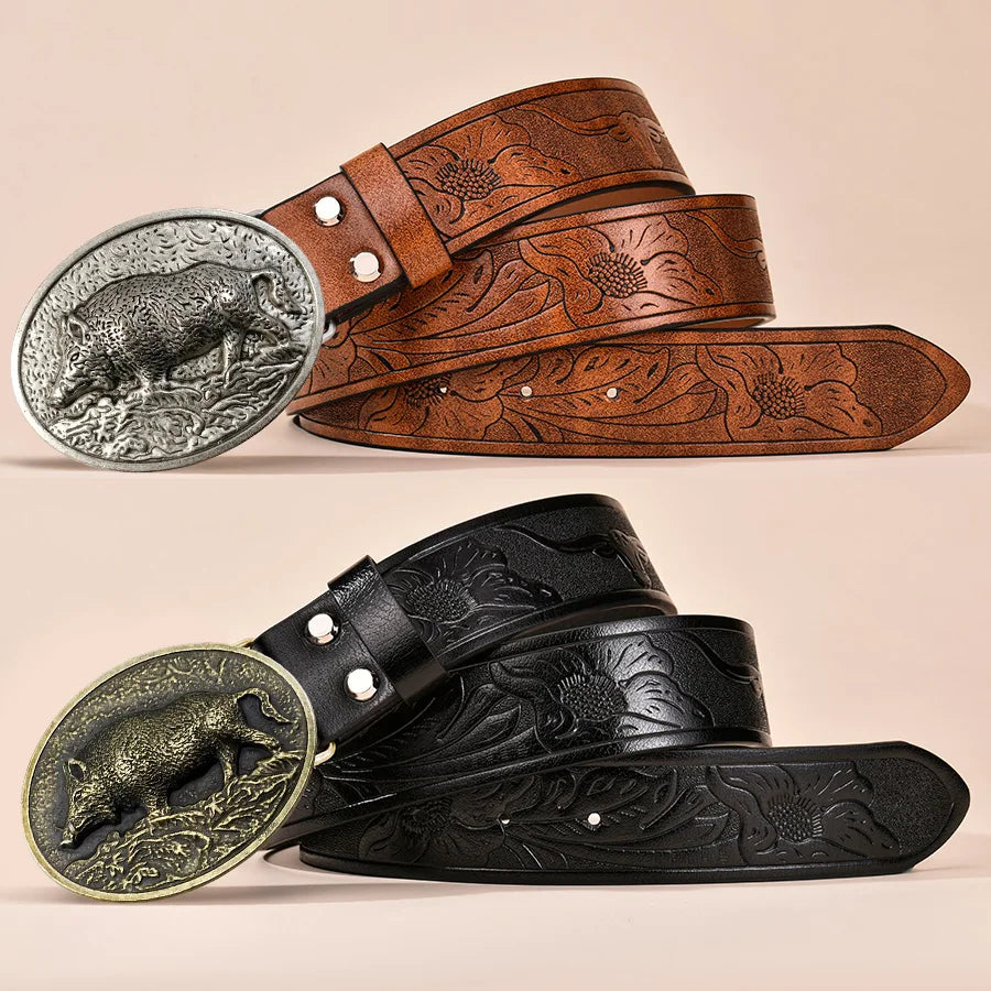 Cinturón Western Verraco de Cuero PU
