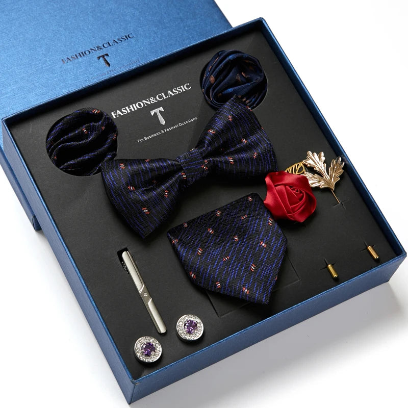 Set de Corbata Floral de Lujo para Caballero – 4 Piezas