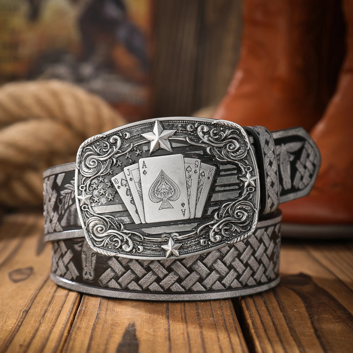 Cinturón Western Retro Denim