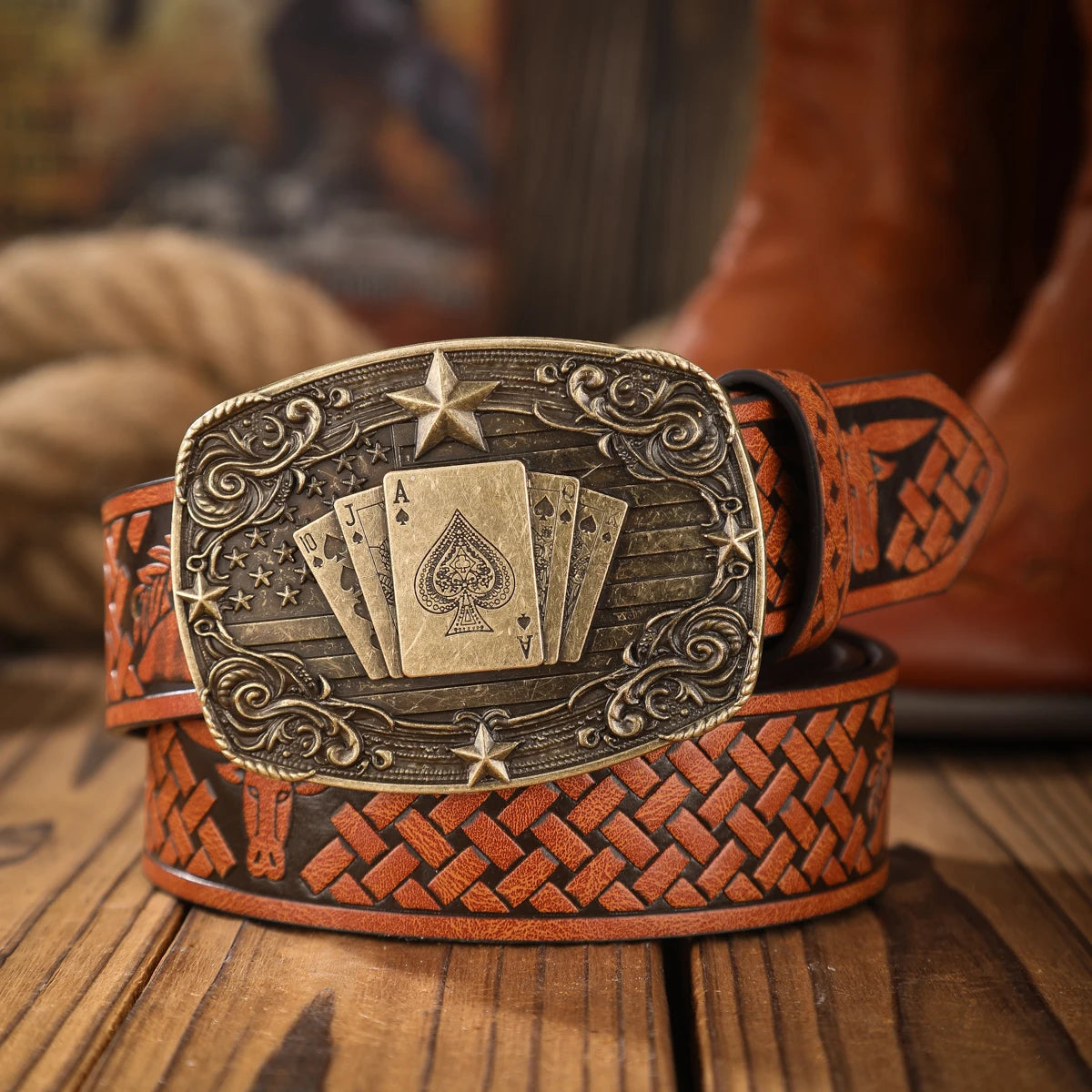 Cinturón Western Retro Denim
