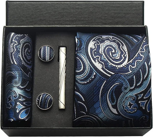 Set de Corbata Nobleza Real Paisley de Seda para Caballero – 5 Piezas
